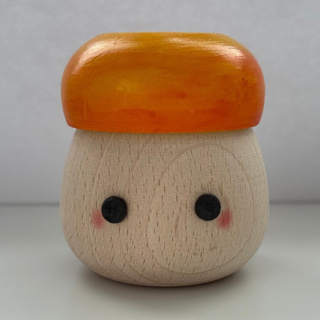 Wooden Mushroom Toy with Fire Hat
