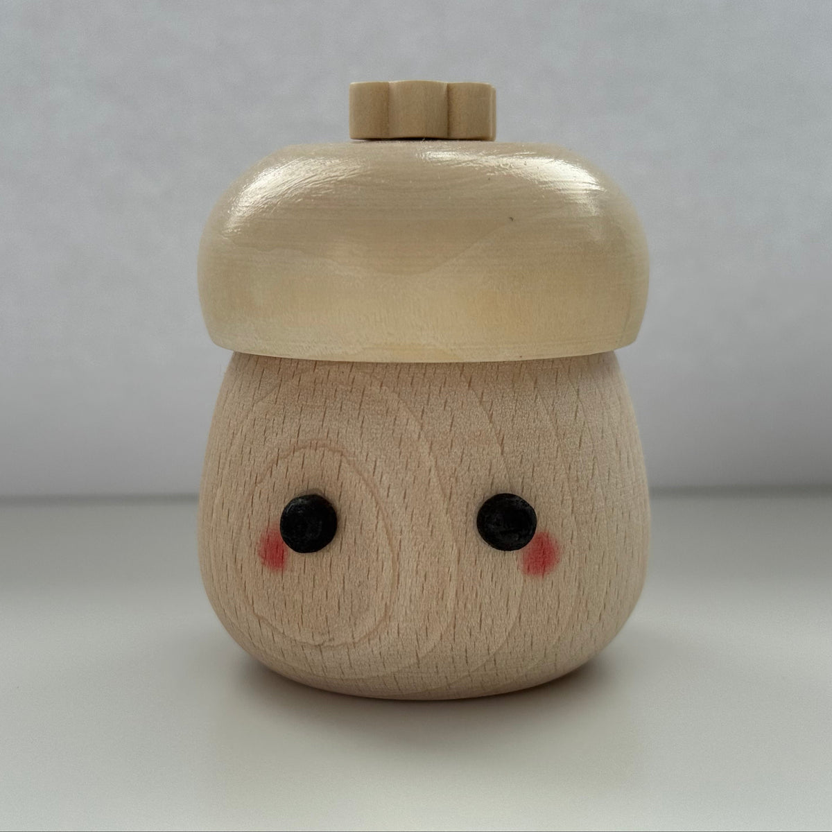 Natural Wooden Mushroom Toy with Stem